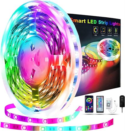 Bande LED 50 pi REEMEER, musique synchro, RVB, télécommande et appli