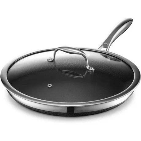 HexClad 12" Hybrid Stainless Steel Nonstick Frying Pan