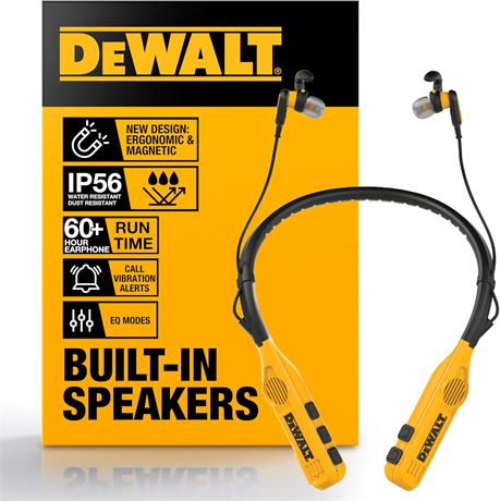 DeWalt casque Bluetooth tour de cou enceintes intégrées 60 h
