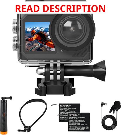 SVBONY SVGo2 4K30FPS Underwater Camera, EIS 2.0, Dual Touch Screen, 50MP
