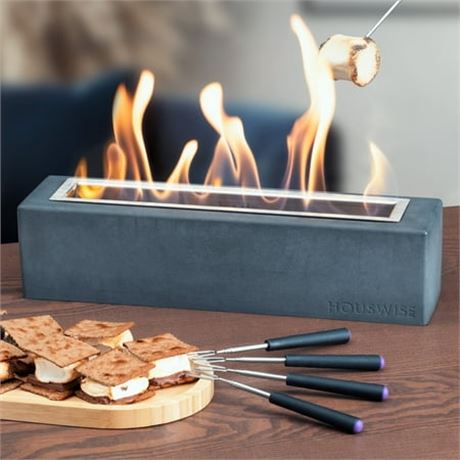 Houswise Rectangle Tabletop Portable Smokeless Fire Pit