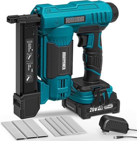 ALLOYPOWER 18-Gauge Cordless Brad Nailer/Stapler 2-in-1, Battery & Charger