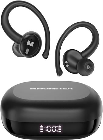 Monster N-Lite 216 Wireless Earbuds, 40h BT 6.0, ENC Mic, IPX5, White