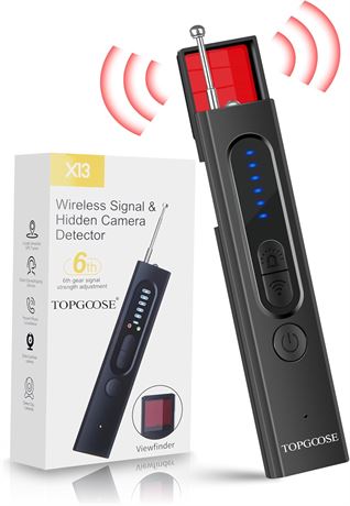 TOPGOOSE D tecteur de cam ra cach e, 5 niveaux, 4 modes, mini portable 30h