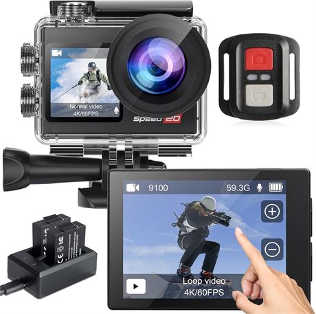 4K 60FPS Underwater Action Camera 131FT Stabilization