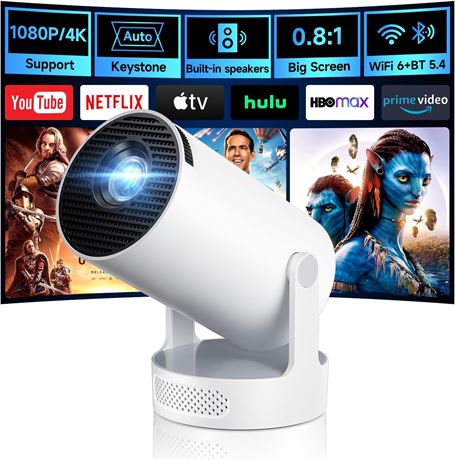 Projecteur 4K multimédia HY300Ultra, compact, smart Android, 94x94x177mm
