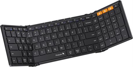 ProtoArc XK01 Foldable Bluetooth Keyboard - Wireless Travel Keyboard, Black