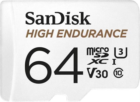 Carte SanDisk microSDXC 64 Go haute endurance + adaptateur
