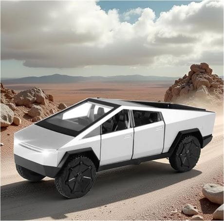 1/24 Diecast Metal Pickup Truck Toys with Sound and Light, Silver CT2401S