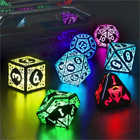 ZHOORQI Rechargeable LED DND Dice Set RGB