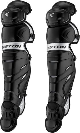 Easton Elite-X Catcher's Leg Guards, Intermediate, Royal/Silver black