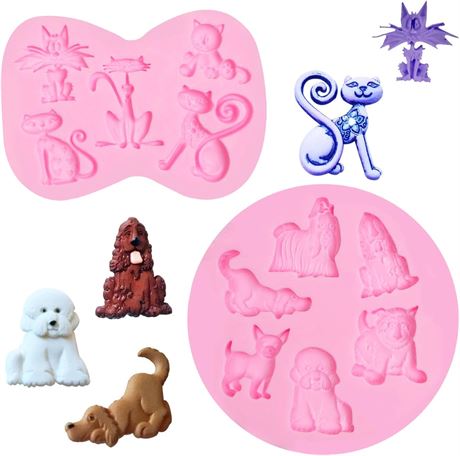 Moules Dogs Cupcake Toppers Silicone Molds Fondant