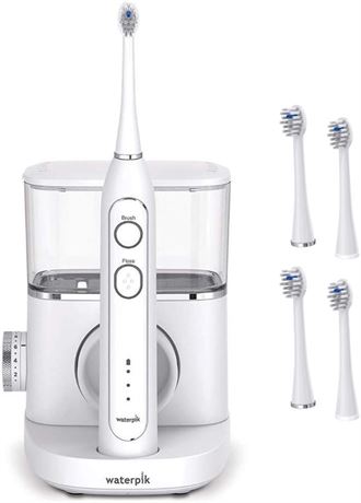 Waterpik White Sonic-Fusion Toothbrush and Heads - Brush and Floss
