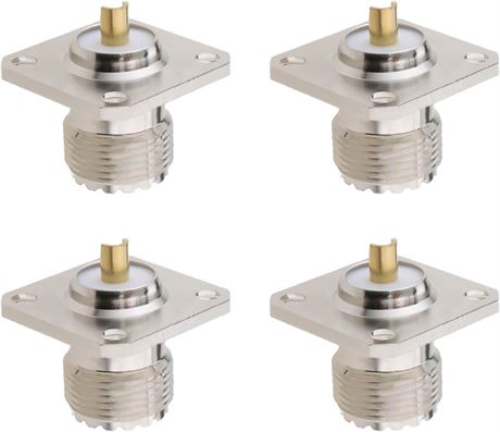 Connecteur UHF SO239 LOT 4Pcs 25x25mm 4 Trous