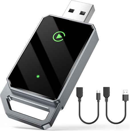Adaptateur CarPlay Sans Fil QTHN, iPhone, USB & USB-C, Plug & Play