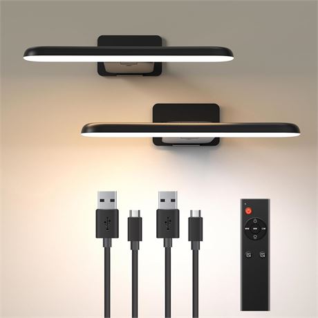 NARUNDREN 2 lampes tableaux rechargeables télécommande 300LM