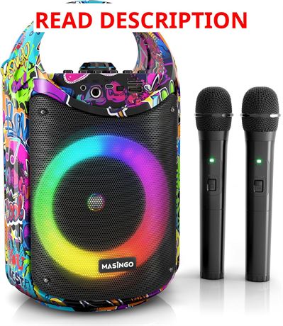 Machine Karaoké MASINGO C10 V2 2 Micros Sans Fil LED