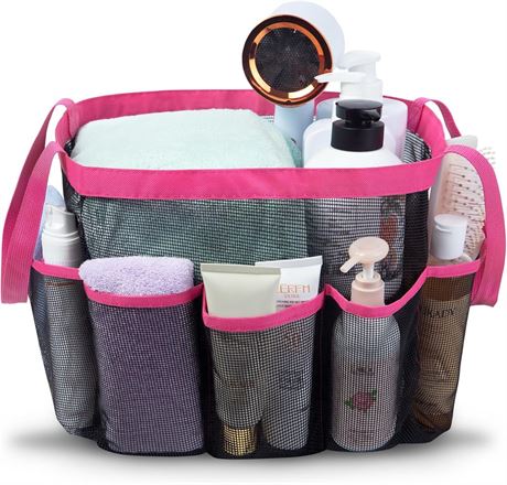 Attmu XL Mesh Shower Caddy, 8 Pockets, Quick Dry for Dorm Room