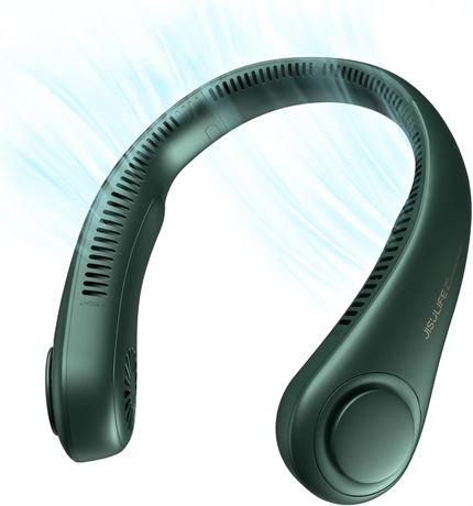 JISULIFE Portable Neck Fan, Hands-Free Bladeless, 4000mAh Rechargeable, Green