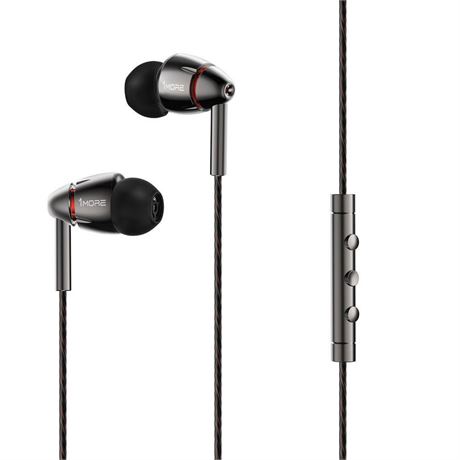 Quad Driver In-Ear Headphones with Built-in Microphone Premium Wired Earphones
