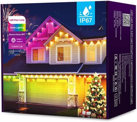 WiFi+Bluetooth Outdoor LED Lights with App & Voice Control, Alexa 100ft (US)
