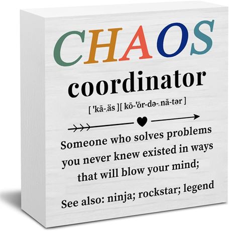 Panneau Bois Hiagkmet Chaos Coordinator Box Sign Bureau