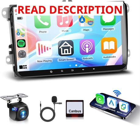Rimoody Android Car Stereo for VW, 9" Screen, CarPlay/Auto