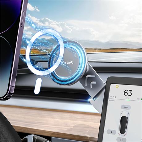 Nycetek Tesla Magnetic Phone Mount, Dashboard Holder for iPhone, Model Y/3/S/X