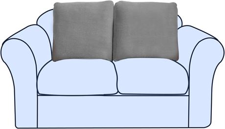 Housse dossier canapé WEYOND 2 pièces chenille grise extensible élégante