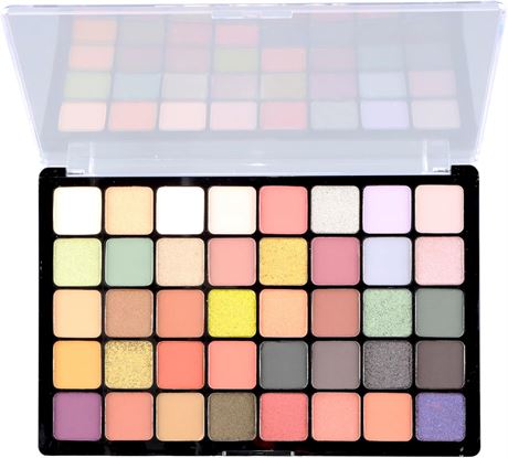 Volumoon Palette Fards à Paupières 40 Couleurs Mat Pailleté Nude Maquillage