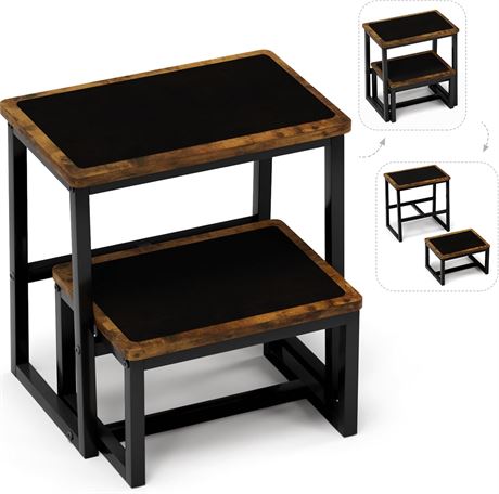 iTsst Step Stool, 500Lb, Heavy Duty, Wood&Metal