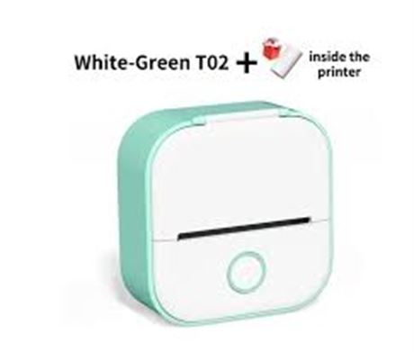 Phomemo T02 Mini Printer - White and green   Arvibob