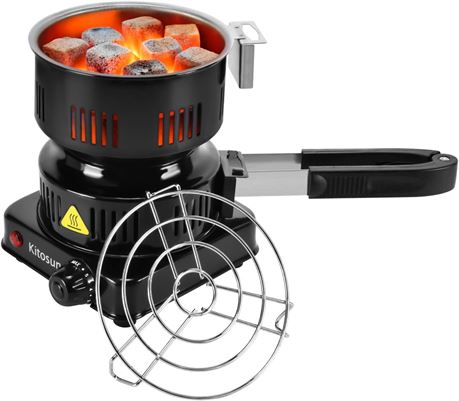Electric Charcoal Starter 600W Hot Plate with Stainless Steel Rack, ETL Approved