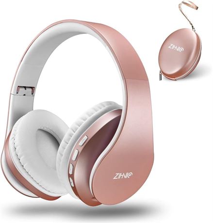 zihnic Bluetooth Over-Ear Headphones, Foldable Wireless/Wired, Micro SD/TF