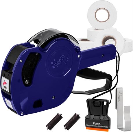 Price Label Gun Kit with Blank Labels and Ink Rolls