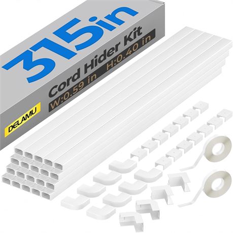 Delamu Cache-c ble pour TV mural, blanc, 797.6 1.5 1 cm (20 pack) it s 314in