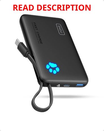 INIU Slim 45W 10000mAh Portable Charger with Built-in USB-C Cable