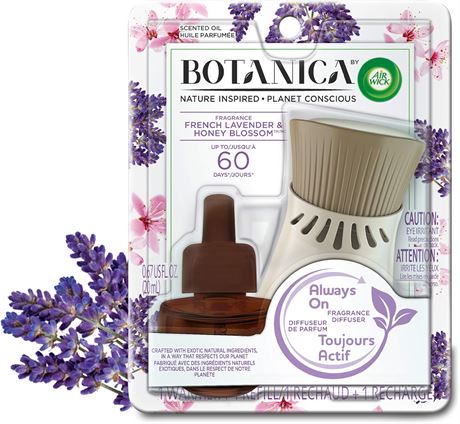 Air Wick Botanica Kit Diffuseur Huile Lavande Française & Miel Recharge