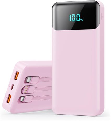 Batterie Externe 40800mAh 25W USB-C QC4.0 Écran LED 3 Câbles Intégrés