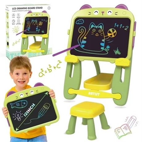 Tablette Dessin LCD Freecat Chat Vert Enfants 3+ Cadeau Noël