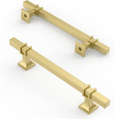 Asidrama 10 Pack 5-Inch Brushed Gold Kitchen Cabinet Handles