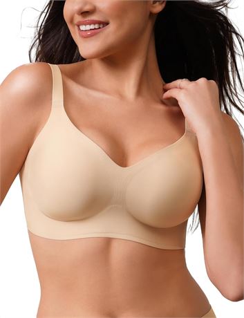 CLOSEMATE Wireless Seamless Bra Soft Full Coverage Bralette