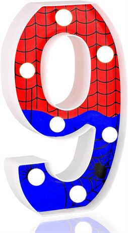 Spider LED Number Lights, Spider Web Marquee Night Light for Parties
