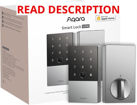 Aqara U100 Lock: Fingerprint Keyless Entry, Touchscreen, HomeKit, Silver