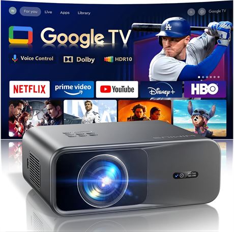 WIMIUS G1 Smart 4K Projector with WiFi/Bluetooth, Netflix, Auto Focus (Gray)
