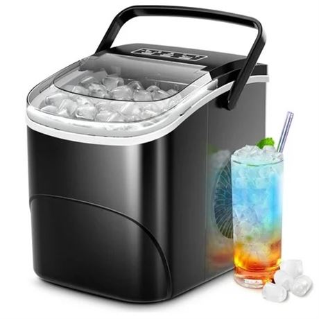 Auseo Countertop Ice Maker 26lbs/24H 9 Cubes in 6 Mins Self-Cleaning Machine