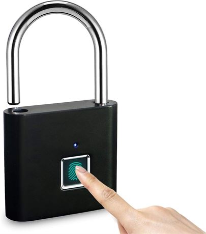 Cadenas Intelligent LANDYE Empreinte Digitale USB Étanche Noir