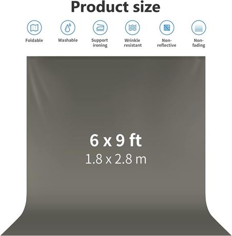 Neewer 6x9ft Grey Photo Studio Backdrop