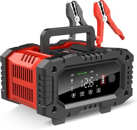YONHAN Chargeur LiFePO4 automatique 20A 12V/24V - Mode hiver, AGM/STD/gel