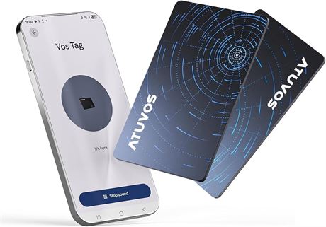 ATUVOS Wallet Tracker Card for iOS and Android 2 Pack